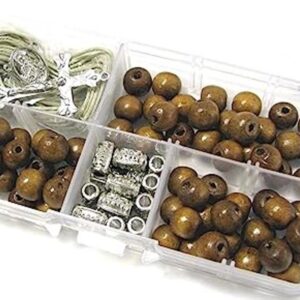 Linpeng Caja de cuentas de madera para rosario kit de