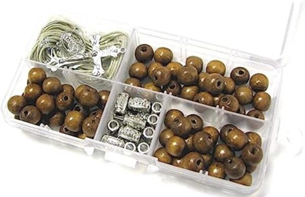 Linpeng Caja de cuentas de madera para rosario kit de