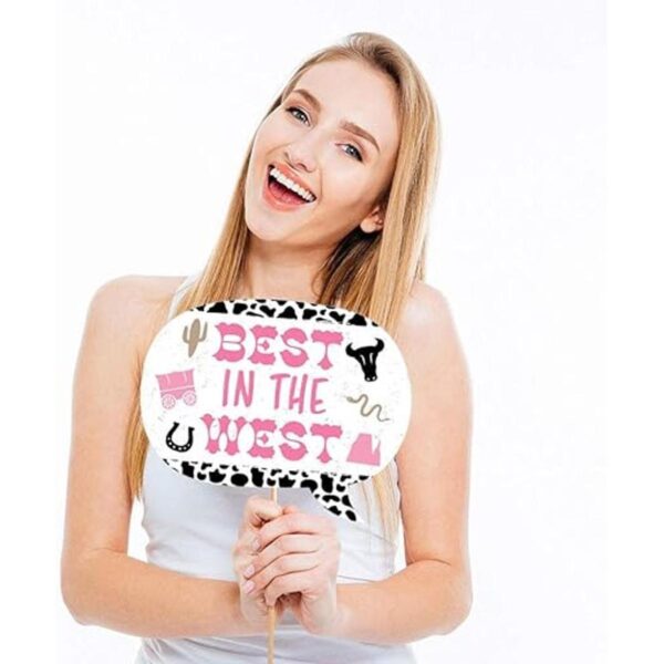 Little Cowgirl Western Photo Booth Props Kit 20 Count_3