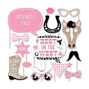 Little Cowgirl Western Photo Booth Props Kit 20 Count_1