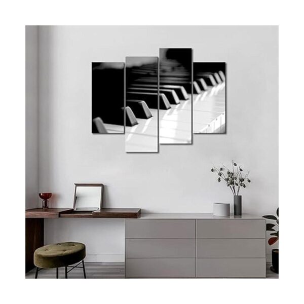 Primer arte de la pared Teclado de piano blanco y negro