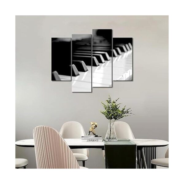 Primer arte de la pared Teclado de piano blanco y negro
