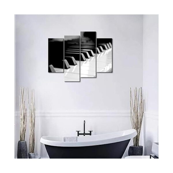 Primer arte de la pared Teclado de piano blanco y negro