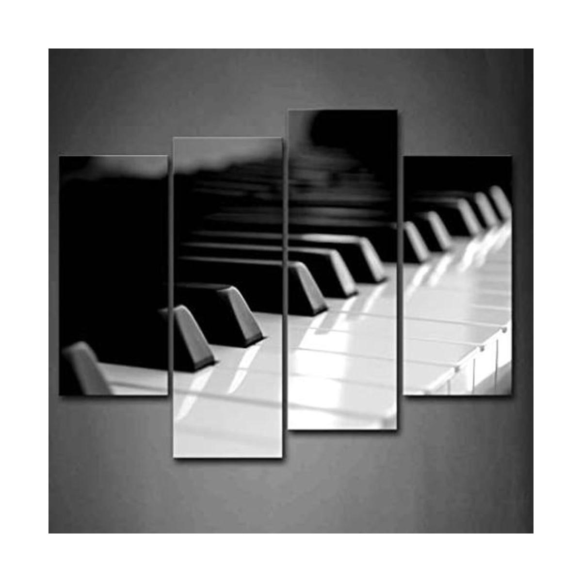 Primer arte de la pared Teclado de piano blanco y negro