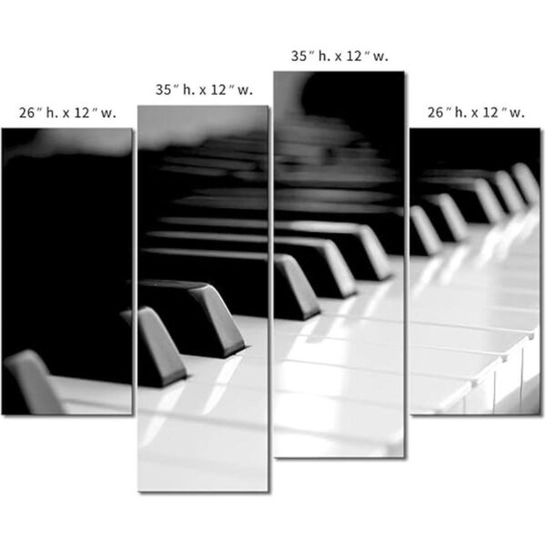 Primer arte de la pared Teclado de piano blanco y negro