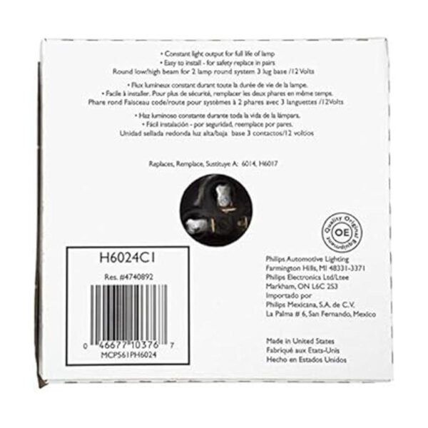 Lámpara de faro delantero Philips Xenón Bulb7 H6024_5