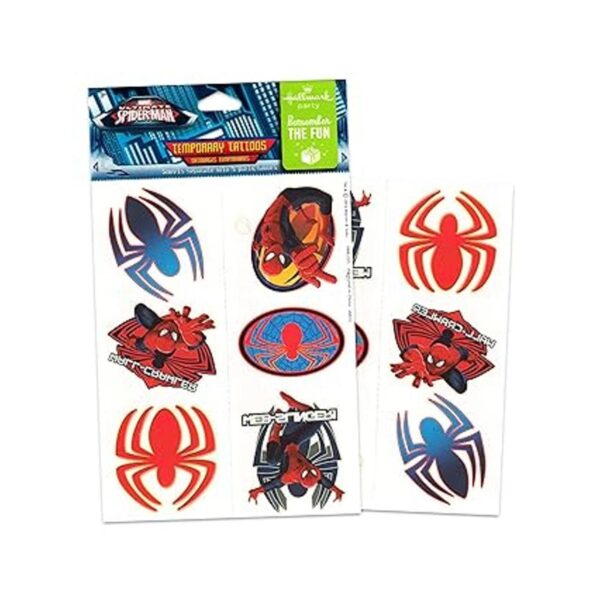Paquete de calcomanías y tatuajes de Spiderman de Marvel_3