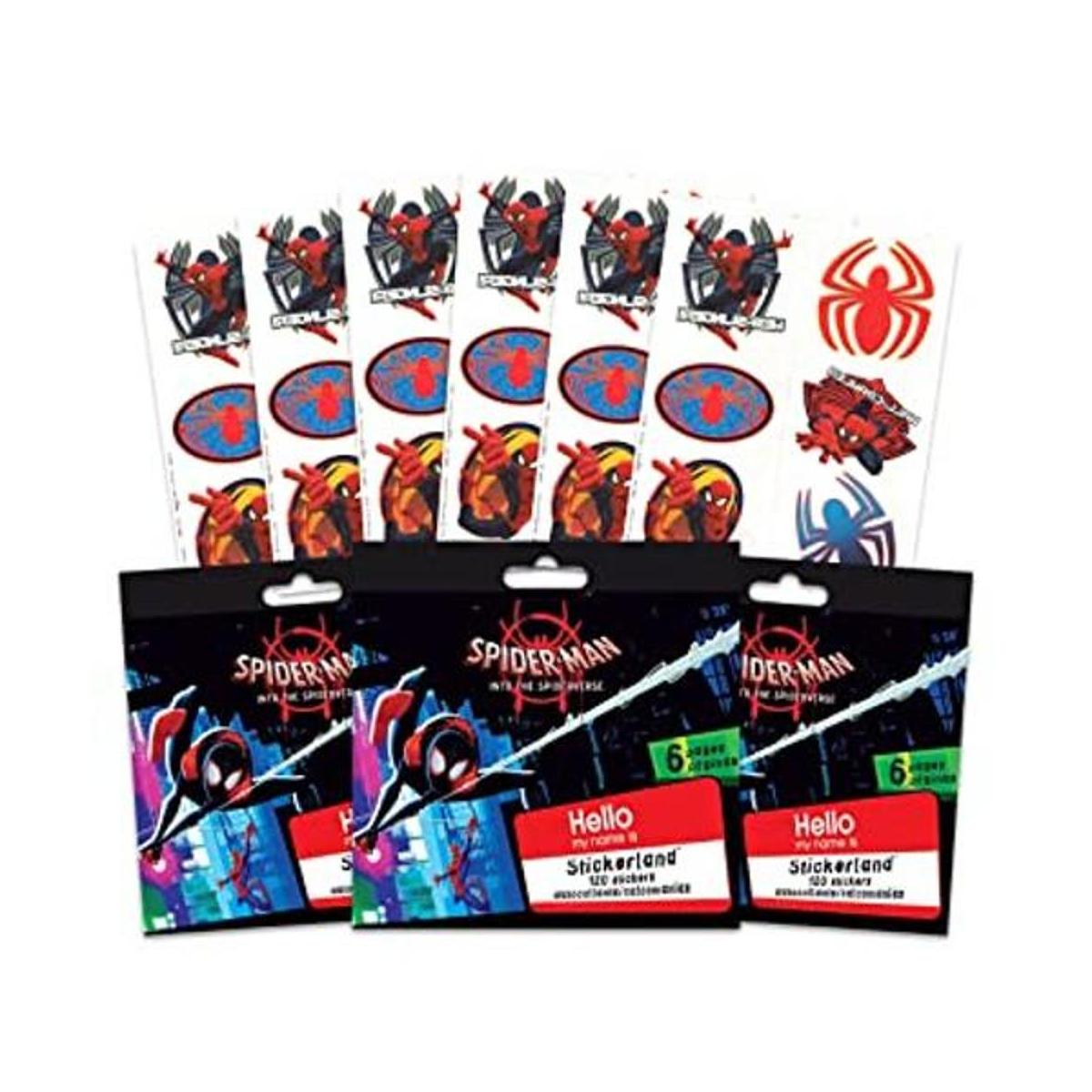 Paquete de calcomanías y tatuajes de Spiderman de Marvel