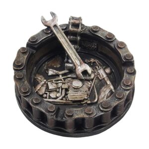 Cenicero decorativo tipo cadena de motocicleta con adornos_1
