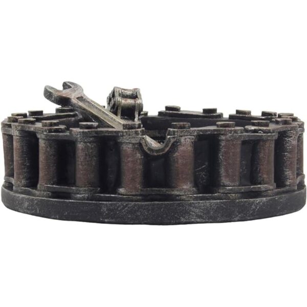 Cenicero decorativo tipo cadena de motocicleta con adornos_3