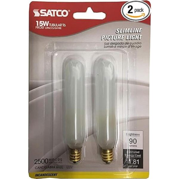 Satco 3715 Bombilla incandescente tubular 2 unidades 15_1