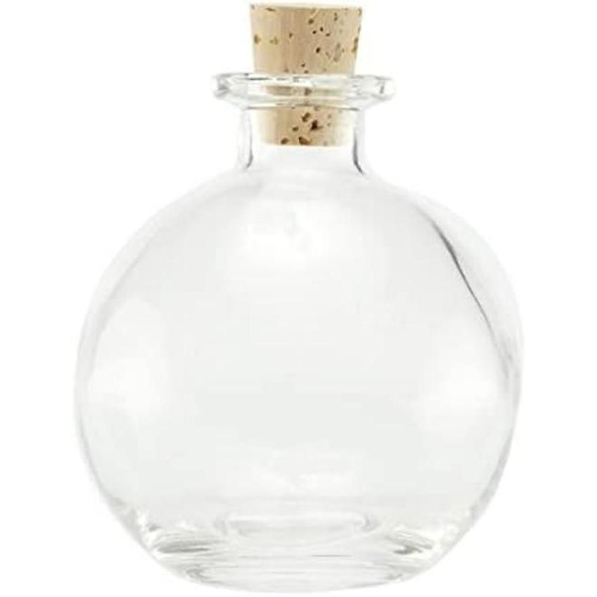 Nakpunar Botella esférica de vidrio transparente 8.5