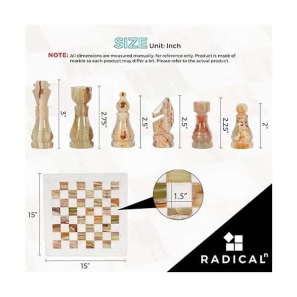 RADICALn juego de ajedrez completo de mármol blanco y_5