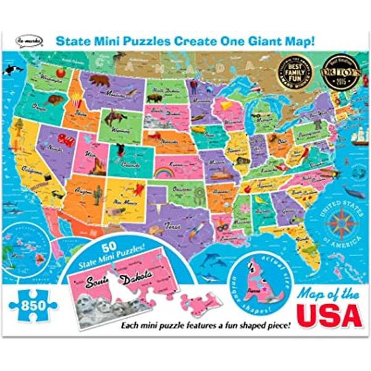 Rompecabezas ReMarks mapa de Estados Unidos 850 piezas