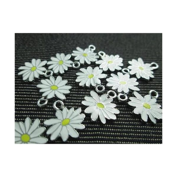 NP Suministros 12 pequeña flor blanca y amarilla Daisy_2