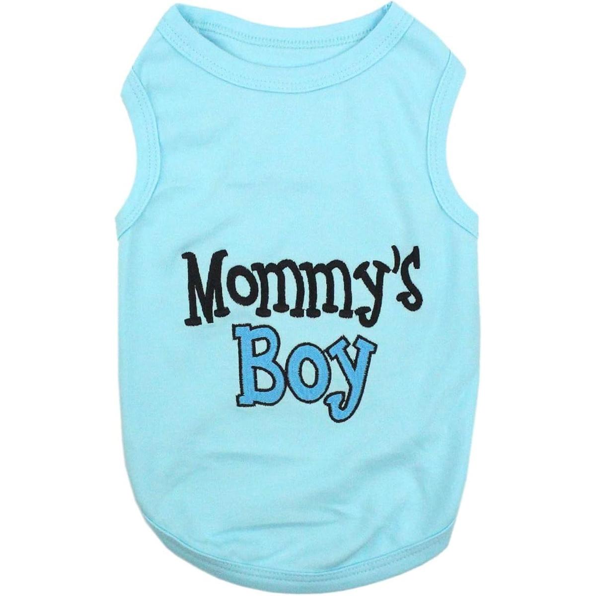 Parisian Pet Dog Cat Clothes Tee Shirts Mommys Boy TShirt