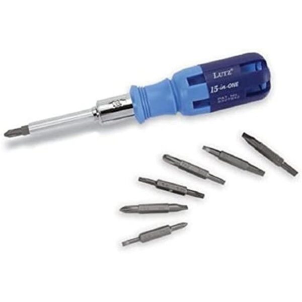 Lutz 21001 Destornillador de carraca 15en1 azul. Azul_1
