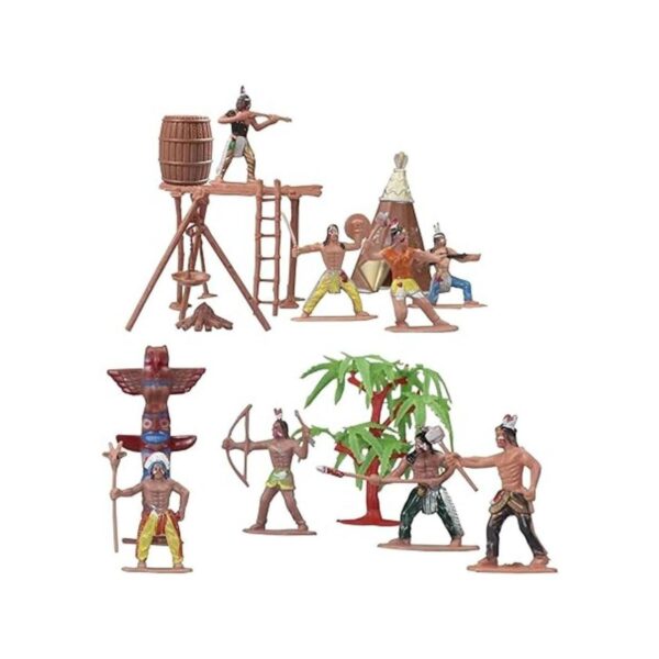 FUNSHOWCASE Figuras de los indios americanos de plástico_2