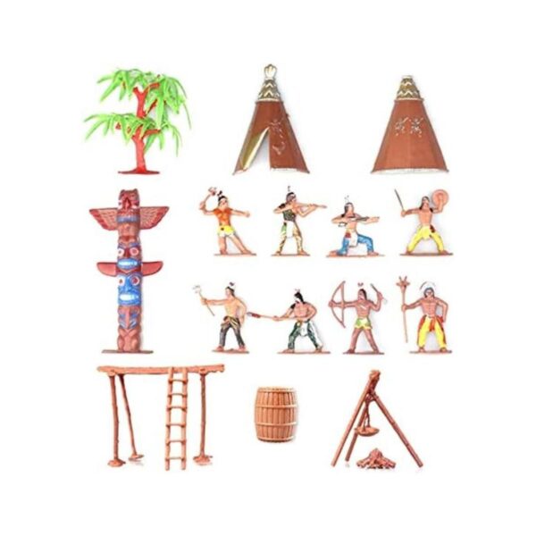 FUNSHOWCASE Figuras de los indios americanos de plástico_1