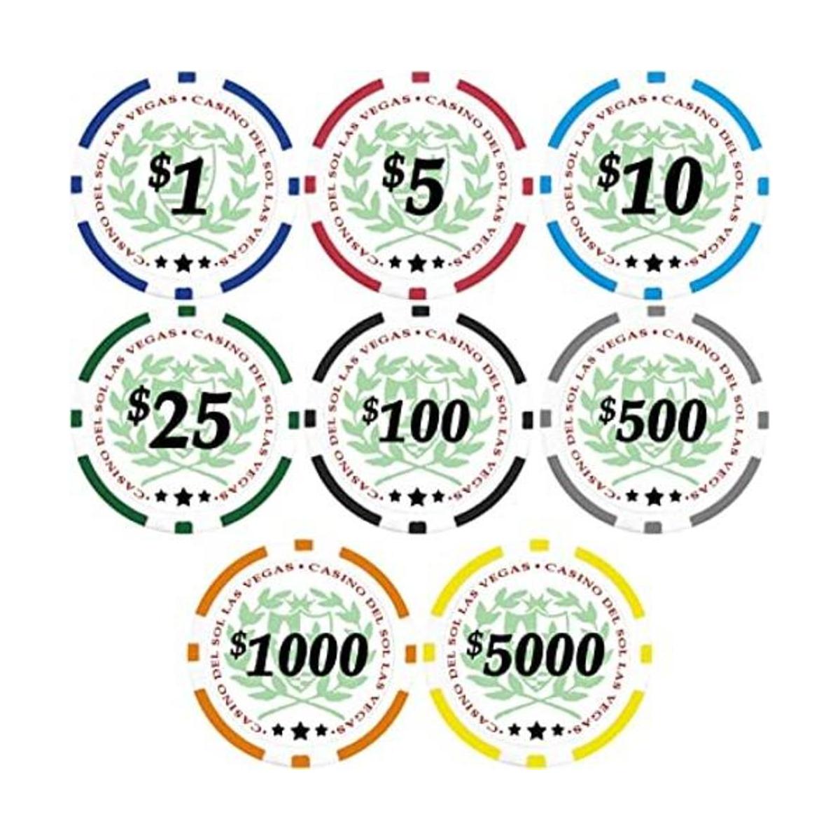 DA VINCI 50 fichas de póquer Casino Del Sol de 0.41 oz con