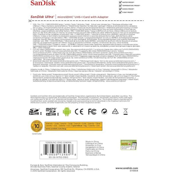 SanDisk Tarjeta de memoria Ultra 16GB Ultra Micro SDHC_3