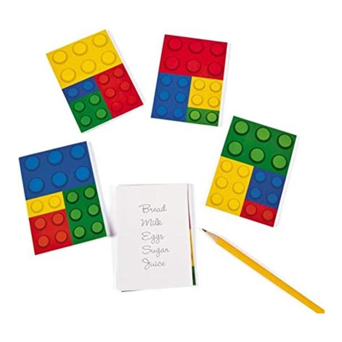 Blocs de notas con diseño de ladrillos de colores talla