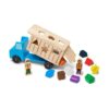 Camión de madera con 9 piezas coloridas y 2 figuras para_1