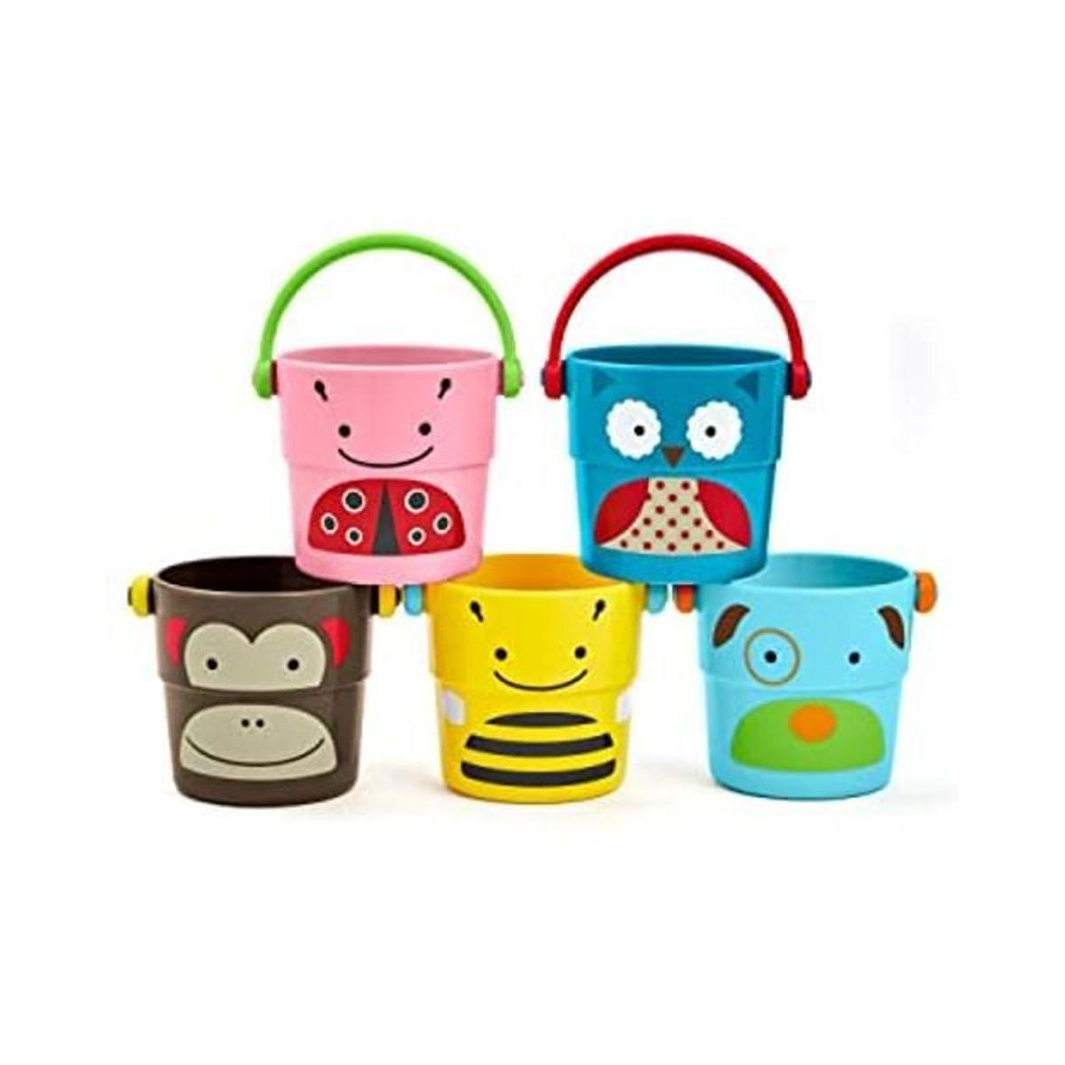 Cubetas Skip Hop Zoo para juego durante el baño de niños