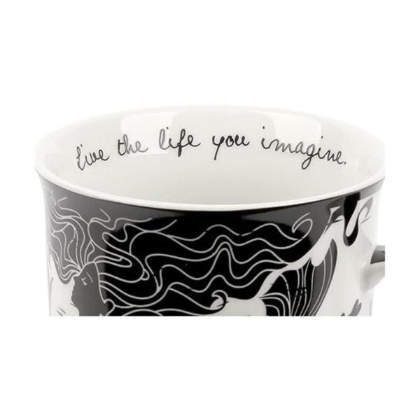 Karma Gifts Taza BOHO en blanco y negro 16 onzas sirena_5