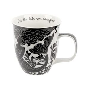 Karma Gifts Taza BOHO en blanco y negro 16 onzas sirena_1