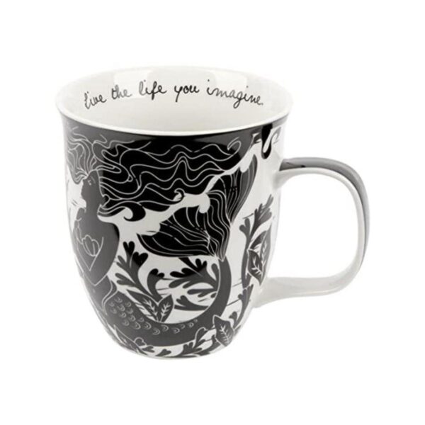 Karma Gifts Taza BOHO en blanco y negro 16 onzas sirena_1