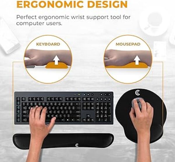 Juego de reposamuñecas para teclado y mouse cojín de_2
