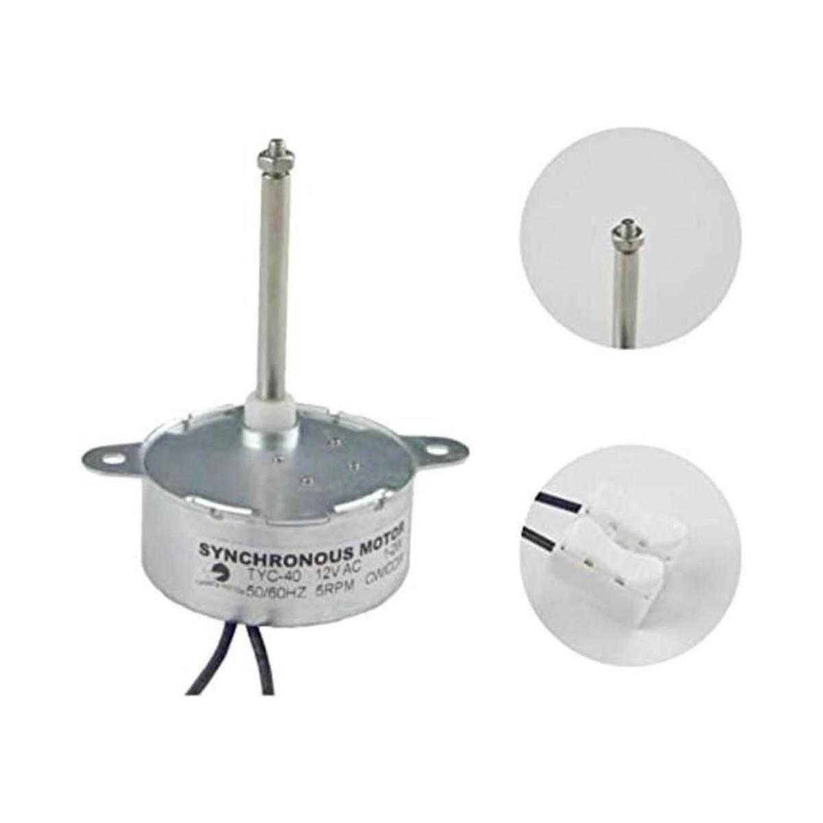 CHANCS TYC40 Motor Síncrono 12V AC 5RPM eje 1.3 pulgadas