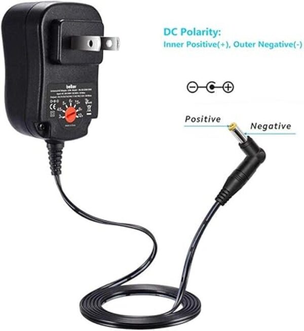 Belker Adaptador universal de 12 W 3 V 4.5 V 5 V 6 V_4