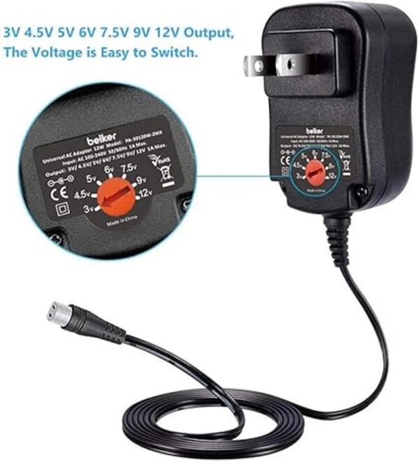 Belker Adaptador universal de 12 W 3 V 4.5 V 5 V 6 V_3