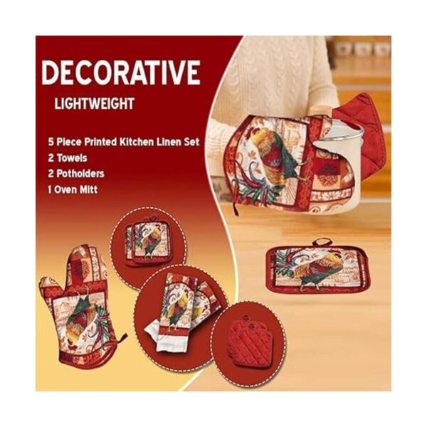 Set de 5 piezas de toallas para cocina para agarrar ollas