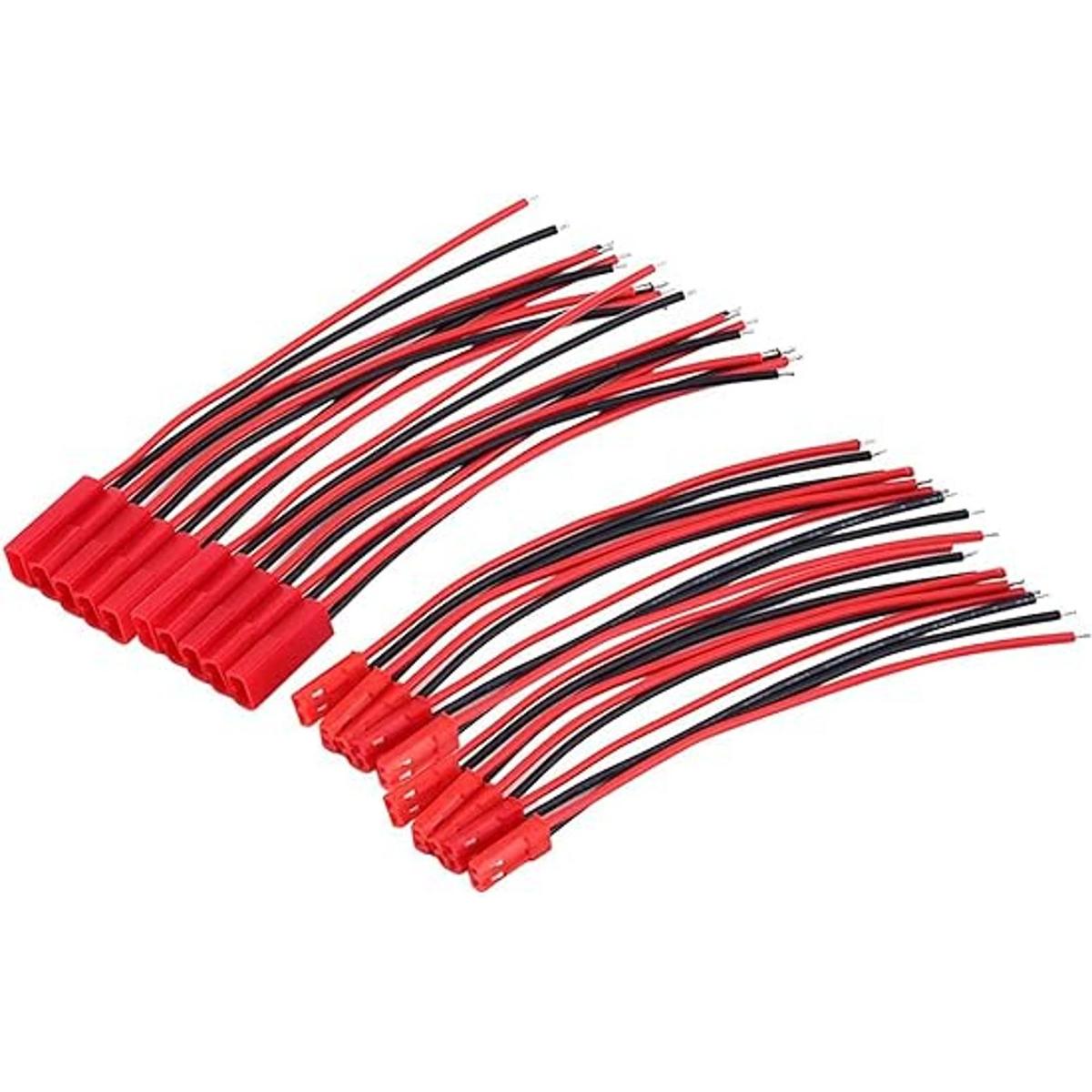 RGBZONE 20 pares de 22 AWG 2Pin JST conector cable macho