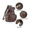 Polare Mochila vintage de cuero de grano completo para