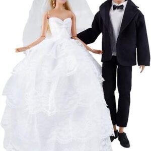 Paquete de boda ETING hermoso vestido de novia con velo y