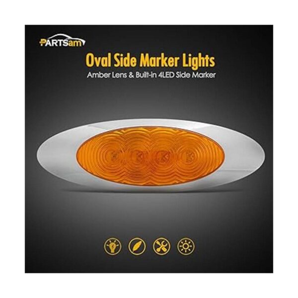 Partsam 10 luces LED ámbar de 658 4 LED montaje en_2