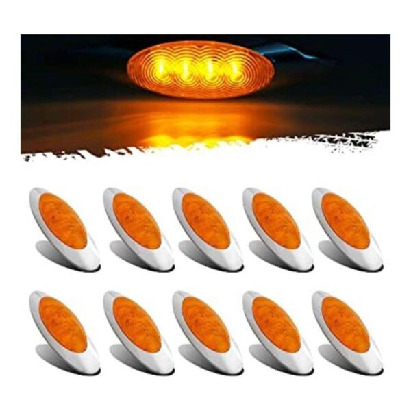 Partsam 10 luces LED ámbar de 658 4 LED montaje en_1