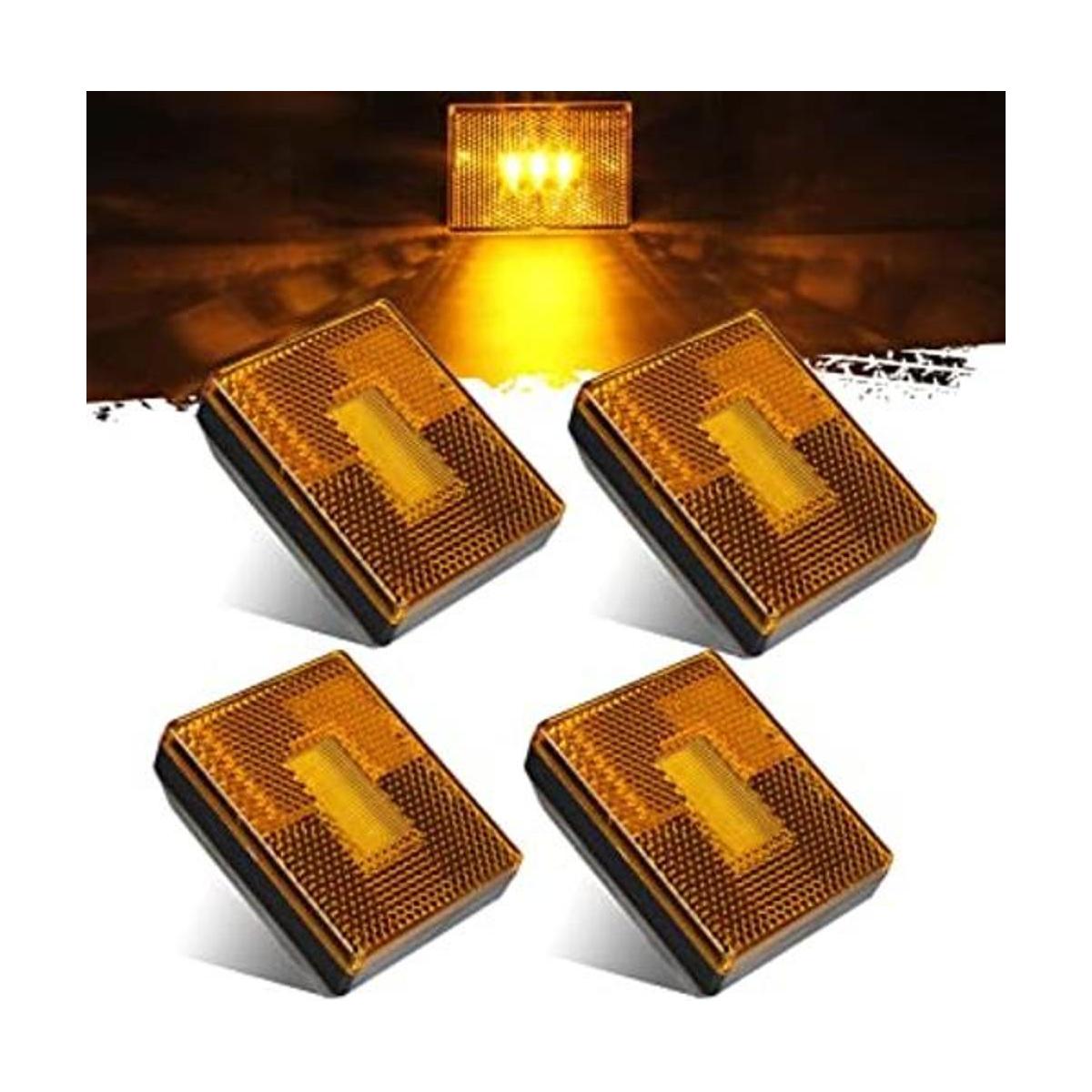 Partsam 4 luces de marcador lateral de espacio libre ámbar