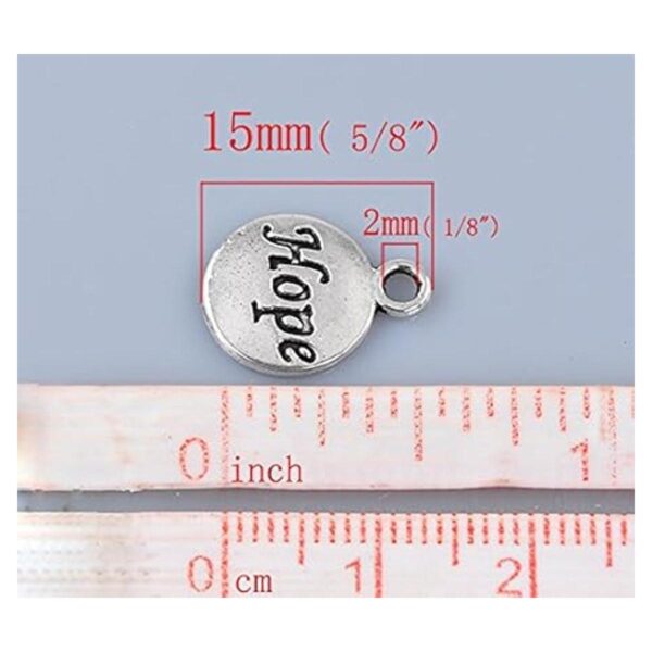 JGFinds Hope Message Charms tono plateado paquete de 50_2