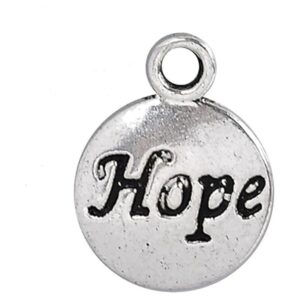 JGFinds Hope Message Charms tono plateado paquete de 50_1
