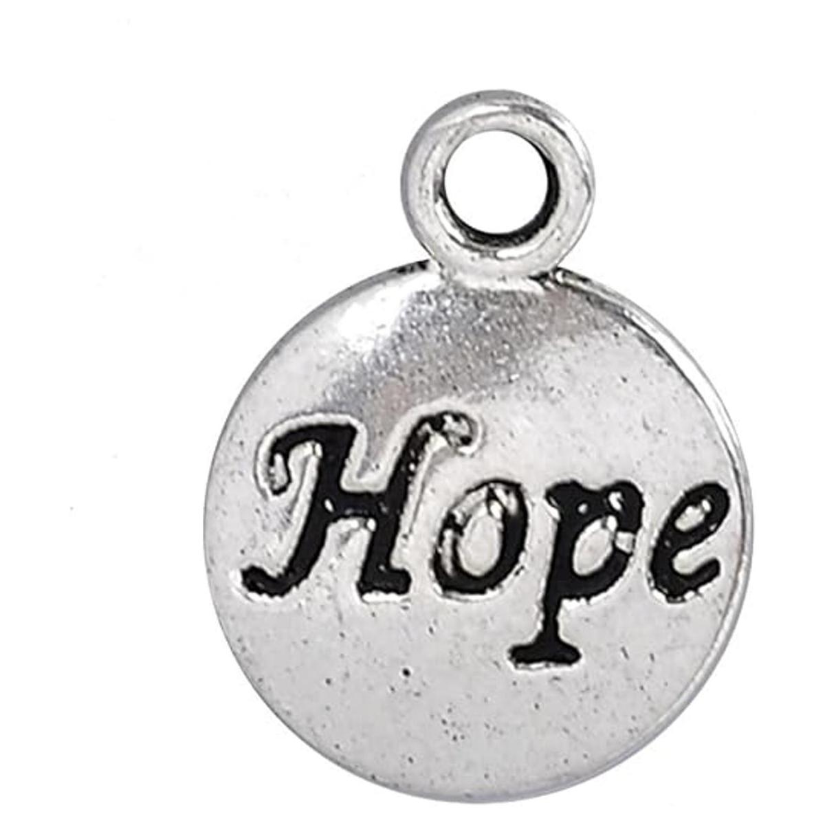 JGFinds Hope Message Charms tono plateado paquete de 50
