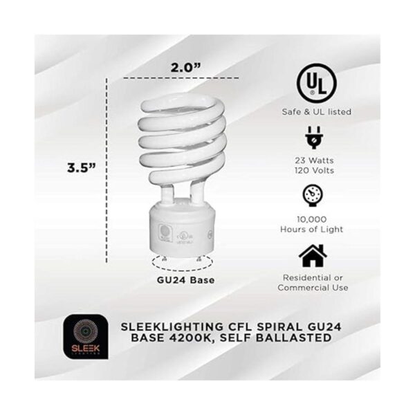 SleekLighting Bombillas GU24 de 23 W y 2 puntas aprobadas_2