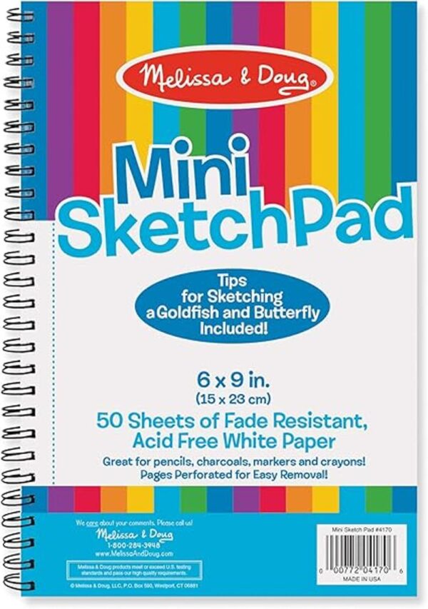 Melissa Doug Mini bloc de boceto de papel 6 x 9_5