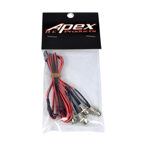 Apex RC Products Kit de 4 luces LED para faros delanteros