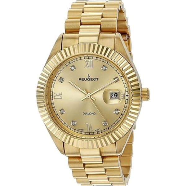 Peugeot 14K oro plateado DIAMOND reloj de vestir de lujo_1