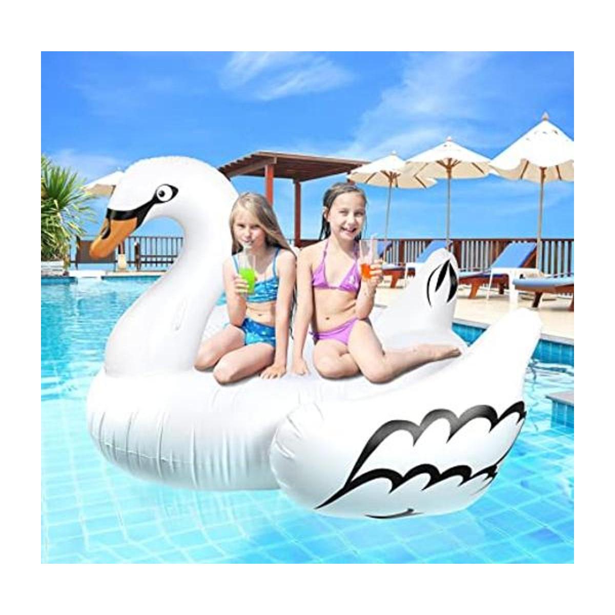 Tumbona flotante Greenco de cisne para piscina de 75